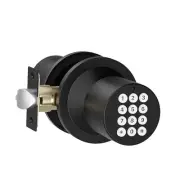 Door Knob with Keypad, Door Knob with Lock, Door Lock with Matte Black 1 Pack