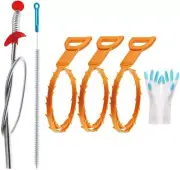 Drain Clog Remover Hair Tool Kit, 3 Pack 19.7 Inch Auger 24 Relief 27.5