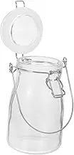 Zerodeko Glass Storage Bottle with Lid Reusable Airtight Juice Container Jar Glass for Milk Juice and Condiments Easy to Clean and Storage