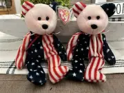 RARE ORIGINAL-1999 TY Spangle Pink Face Beanie Baby X 2-Multiple Tag Errors (KR)
