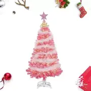 Pink Christmas Tree, 4FT Christmas Tree with Metal Stand, Artificial Pink Tre...