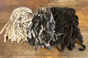 Brown Tan Plaid Cut Size #8 or #9 100% Wool Fabric Cut Strips for Rug Hooking
