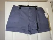 BP Woman’s 'Blue Shadow' Utility Shorts Size 16 Mid Rise Nordstrom New W/ Tag
