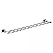 Double Towel Rail Rack Bar 750mm Chrome round Wall Holder Hanger
