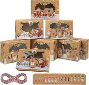 12PCS Christmas Cookie Boxes with Window Large Holiday Food Bakery Treat Boxes for Gift Giving Pastry Candy Party Favors Christmas Kraft Gift Boxes with Ribbons and DIY Gift Tags