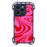 iPhone 16 Pro Ultra Bounce Case MagSafe Compatible Marble Trippy Wavy Swirl Pink Red Spiral Warp Twirl 70s Psychedelic Acid Groovy Abstract Pattern
