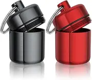 Ear Plug Carrying Case Keychain(2 Pack), Small Waterproof Metal Earplug Case Ear Plug Holder Container Great for Earplugs, Pills Case Pill Box and Jewelry Holder