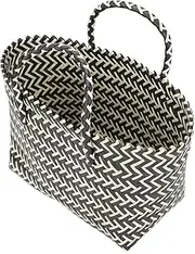 1pc Straw Bag Plastic Handwoven Bag Striped Bag Wicker Picnic Vegetable Bags Women Handwoven Bag Carteras Para Mujer De Colgar Hombro Women Hand-knitted Bag Women's Rattan Morocco