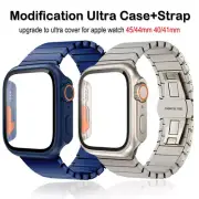 Upgrade To Ultra Band for Apple Watch Series 8 7 6 Stainless Steel Strap+Case