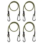 4 Pack Bungee Cords with Hooks 20" Straps Strong Elastic Rope Army Green