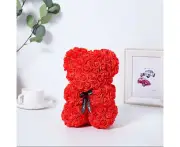 25cm Artificial Flowers Rose Bear Girlfriend Anniversary Gift - Red