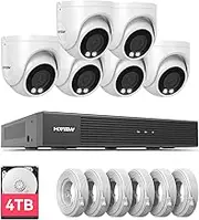 H.VIEW 4K/8.0 Megapixel PoE Outdoor Home Security Camera System Wired Outdoor Video Surveillance IP Cameras System，Ultra Wide-Angle &Audio，8CH NVR 4TB HDD