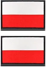 Zcketo 2 PCS The Republic of Poland Polish Flag Patch Hook and Loop Embroidered National Emblem Patch for Football Billiards Team Work Clothes Jersey Backpack Caps Travel Tactical Military
