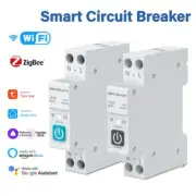 Tuya WIFI Zigbee Smart Circuit Breaker With Metering 1P 63A Rail DIN For Smart H