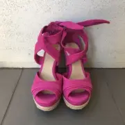 UGG Australia Pink Lucy Wedge Sandal (US6/EUR37/UK4.5)