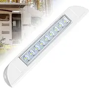 12V LED Caravan Awning Porch Lights IP67 Waterproof 4W 6000K 550lm 12V Lights for Camper Van Motorhome Exterior Door Strip Lamp with Touch Switch, DC12-24V Caravan Accessories