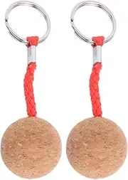 [Shanrya] Floating Keyring, 2Pcs Wooden Ball Key, for Sailing Boat Kayak Canoe(Red Rope)