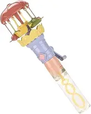 Bubble Wands, Lighted Carousel Blower, Interactive Portable Bubble Wands for Kids Fun Backyard Garden Lawn Party Birthday Easter Christmas Halloween
