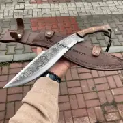 Hand Forged Kukri Machette Knife Carbon Steel Blade and Wooden Handle Full Tang