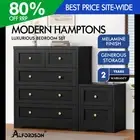 ALFORDSON 5 Chest of Drawers Bedside Table Hamptons Bedroom Storage Black