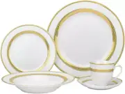 Royalty Porcelain 20-Pc 'Gold Rope' Dinner Set, Porcelain