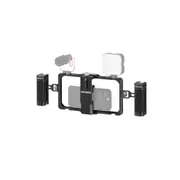Dual Handle Vlogging Kit for Iphone & Galaxy Wireless Mic Clip Stabilizer for Pro Max Models
