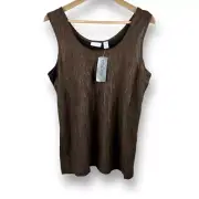 Chico’s Copperhead Lustrous Crinkle Tank NWT Size 2 (M)