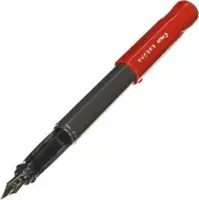 Pilot Kakuno Medium-Nib Fountain Pen, Black Body Red Cap Body (FKA-1SR-RM)