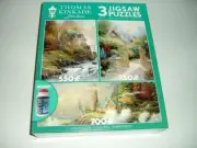 Thomas Kinkade 3 in 1 Jigsaw Puzzles 3571-3 NIB