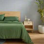 Ecosa Bamboo Bedding - Fitted sheet / King Single / Olive Green