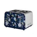 Laura Ashley 1500-Watt 4-Slice Toaster in Elveden Navy