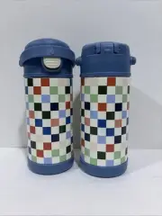 Kids Water Bottle Insulated w/ Straw 12.5 oz Stainless Steel Double Walled 2pack