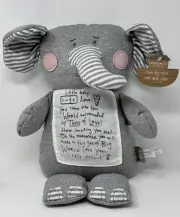 NEW Demdaco Lift The Spirit 18" Elephant Animal Plush Baby Love Saying