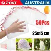 50Pcs Fruit Protection Bags 6x10 Inch Nylon Mesh Fruit Bags Against Bugs Birds