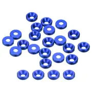 50 Pcs M2 Countersunk Washer Aluminum Alloy Countersunk Finish Washer, Dark Blue