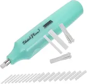 CAXUSD Electric Eraser Student Erasers Set Portable Sketch Art Eraser Practical for School Made of High Material Green
