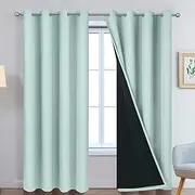 Yakamok 2 Thick Layers Completely Blackout Window Treatment Thermal Insulated Soundproof Drapes Kitchen/Bedroom(52Wx84L,Pool,2 Panels)