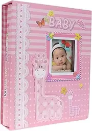 HAWILLOSCH DIY Photo Album Page Commemorative Book for Pictures Safe Material Transparent Inner Pages for Growth Memories Pink