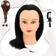 100% Human Hair Mannequin Head Hairdresser Practice Styling Cosmetology Manikin