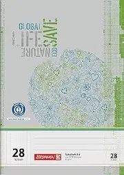 Brunnen 104412801 Squared Paper Notebook Recycled A4 16 Sheets Line Style 28 with Margin