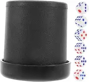 JOINPAYA Noise-canceling Dice Cup Set Pu Leather Dice Shaker Night Mode for Gaming Party Games Family Gatherings