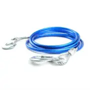 4M 3Tons Car Tow Strap Truck Steel Cable Towing Winch Snatch Rope Blue