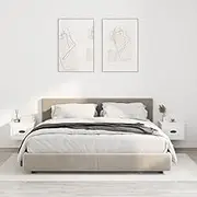 Wall-Mounted Bedside Cabinets 2 pcs High Gloss White 41.5x36x28cm Bedroom Storage