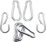 8PCS Small Keychain Clips Mini Steel Spring Snap Hook Carabiner - 5 cm Durable Iron Quick Release Auto Locking D-Shape Clip for Home, Rv, Camping, Fishing, Hiking, Traveling and Sports