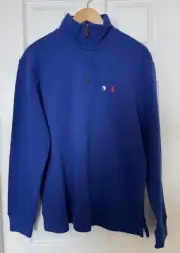 Polo Ralph Lauren Men’s Medium Estate Rib Quarter-Zip Pullover Blue