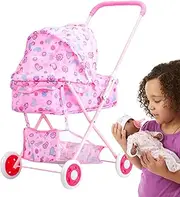 Stroller for Baby Dolls - High Chair Carriage for Baby Doll,Spacious Realistic Pretend Play Nursery Toy Stroller for Thanksgiving Birthday Easter