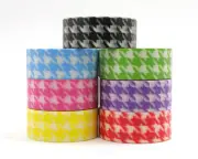 Houndstooth pattern 5/8" WASHI Tape w/ Light BLUE & White design 5 yards 1 roll