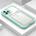 Shockproof Clear Phone Case With Card Slot Holder For iPhone 13 12 11 Pro SE 7 8