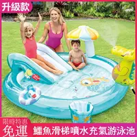 在飛比找樂天市場購物網優惠-免運 充氣泳池 家庭戲水池 嬰幼兒游泳池 氣墊游泳池 鱷魚滑