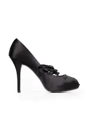 Black Crystal Embellished Heels